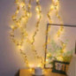 Guirlande led feuilles or