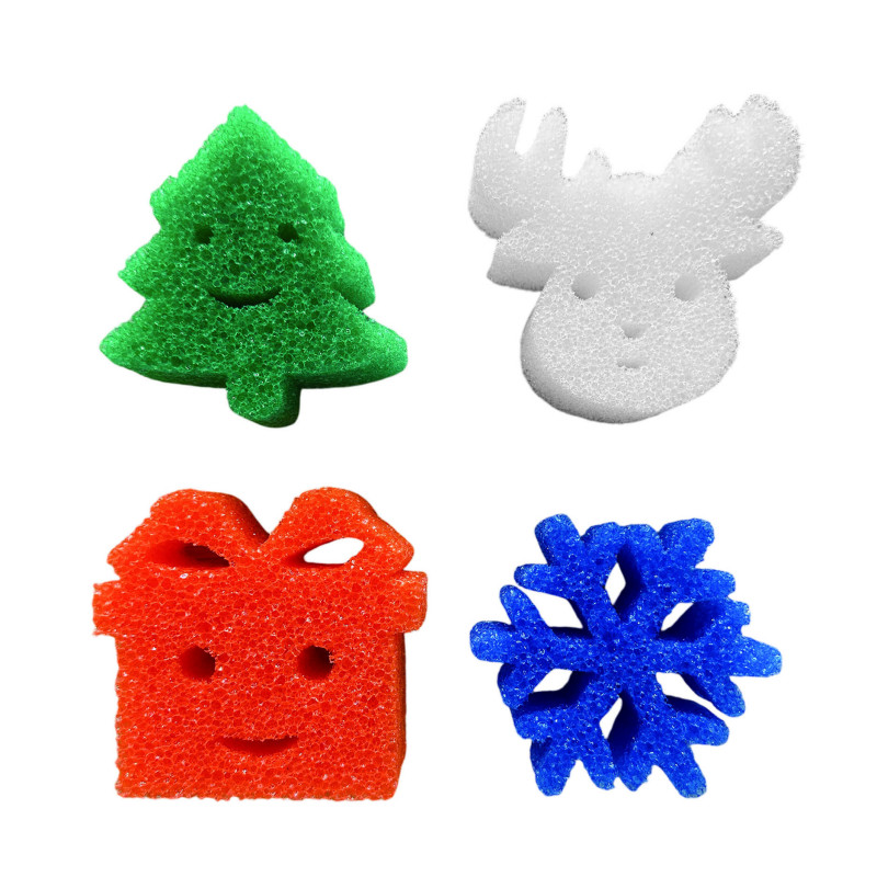 Eponge scrub noel x4