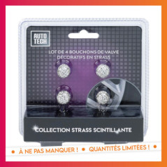 4 bouchons de valve auto bling