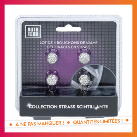 4 bouchons de valve auto bling