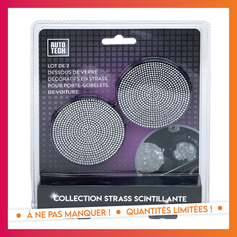 2 repose gobelet auto bling