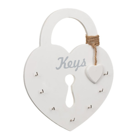 Accroche cle mural coeur mdf