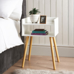 Table de chevet blanc / bois