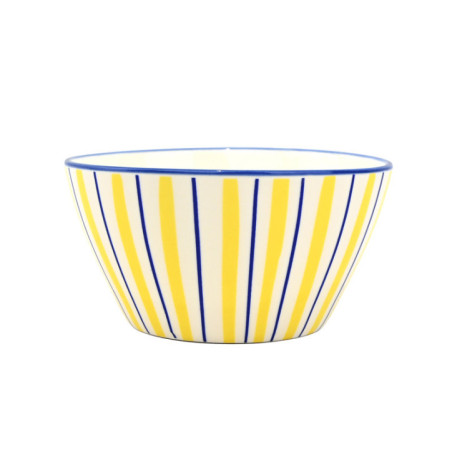 Saladier en porcelaine a rayure