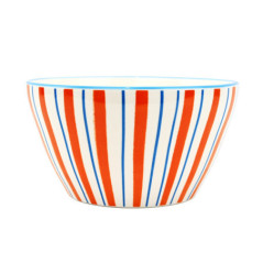 Saladier en porcelaine a rayure