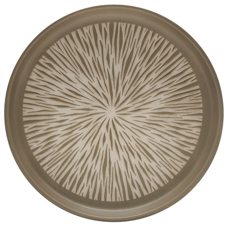 Assiette dessert taupe zebre d20