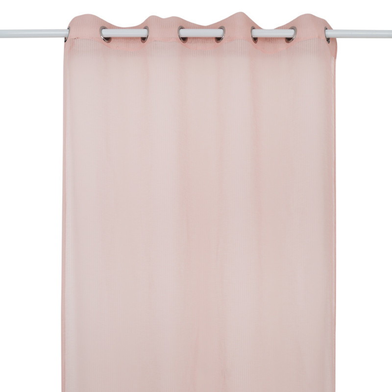 Voile raye 140x240cm rose