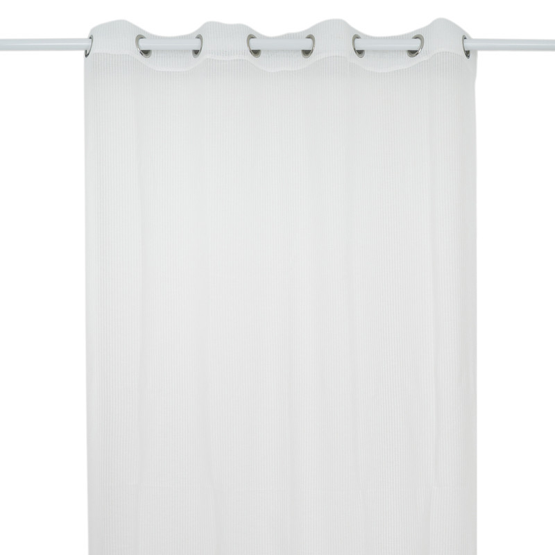 Voile raye 140x240cm blanc