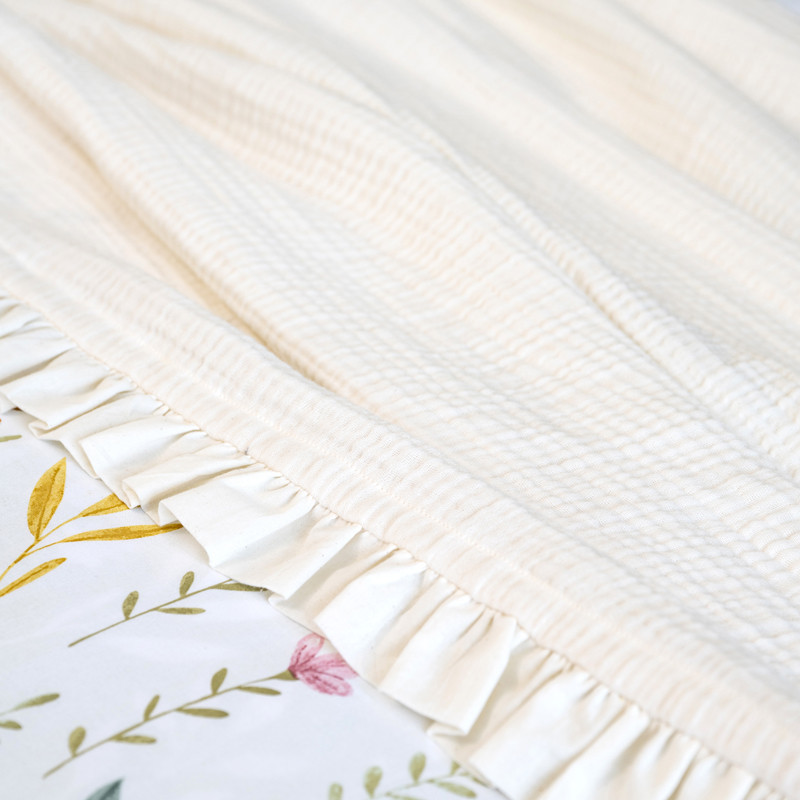 Plaid volants gaze de coton 130x