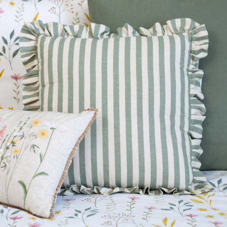 Coussin volant raye 45x45cm saug