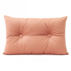 Coussin capitonne 70x50cm peche