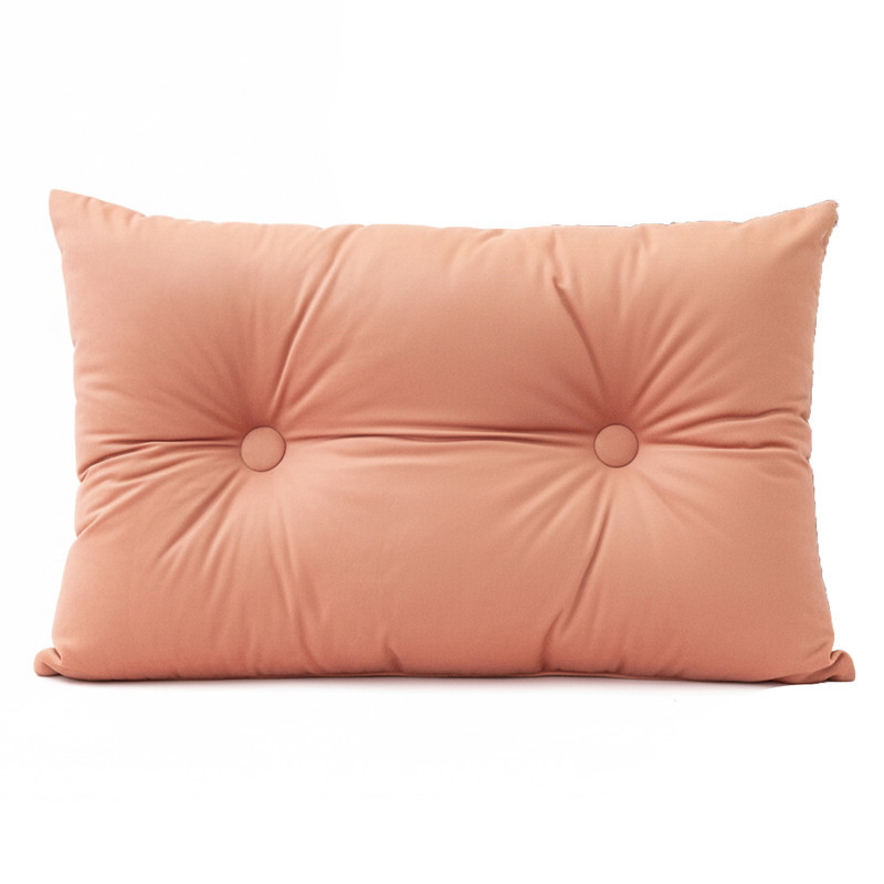 Coussin capitonne 70x50cm peche