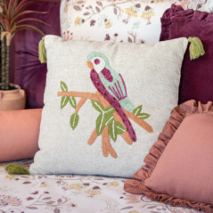 Coussin  tropical bird brode  45