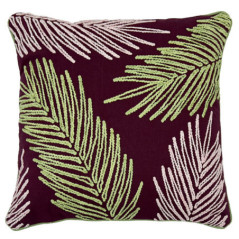 Coussin tropical leaf brode 45x4