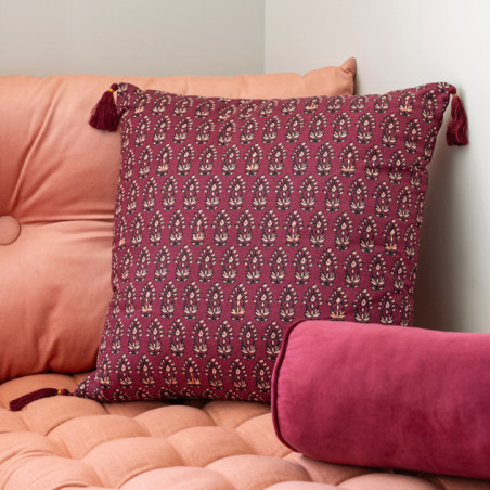 Coussin jaipur 45x45cm bordeaux