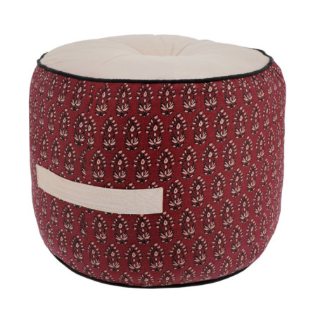 Pouf jaipur d40x30cm bordeaux