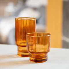 Verre bas stries brun 31cl x4