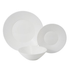 Service 12 pcs striee blanc