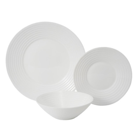 Service 12 pcs striee blanc