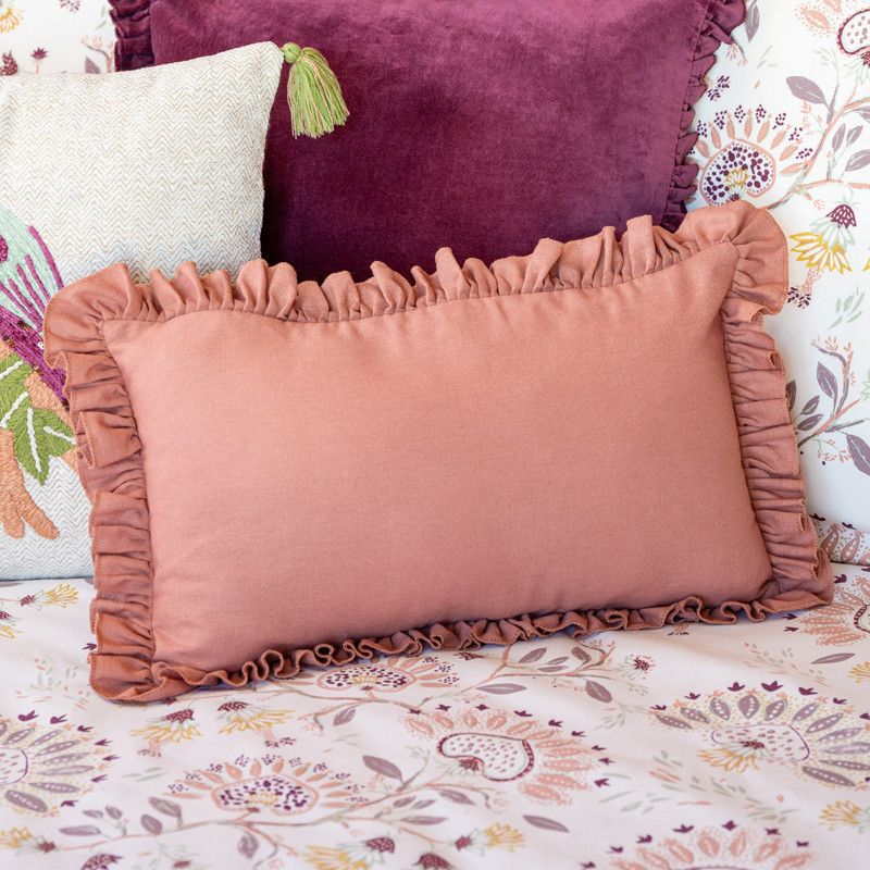 Coussin volants effet lin 30x50c