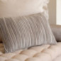 Coussin plisse 50x30cm taupe
