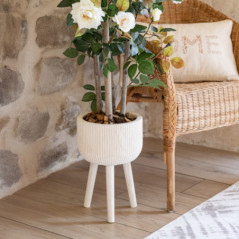 Cache pot en bois sur pied