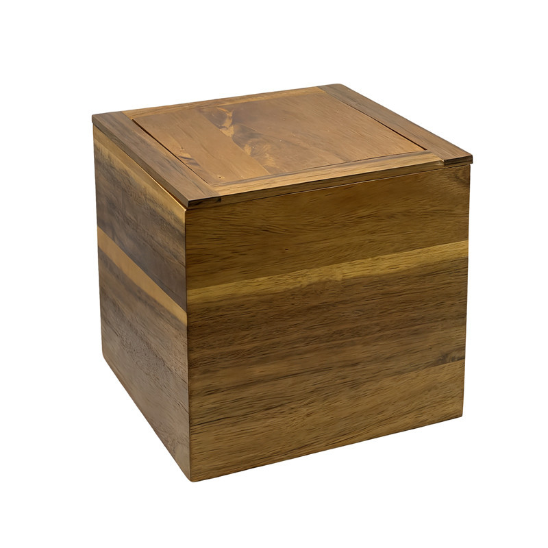 Poubelle acacia 5l 18x18x18cm