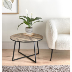 Table basse ronde pied metal