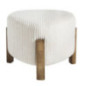 Pouf cotele large creme/bois