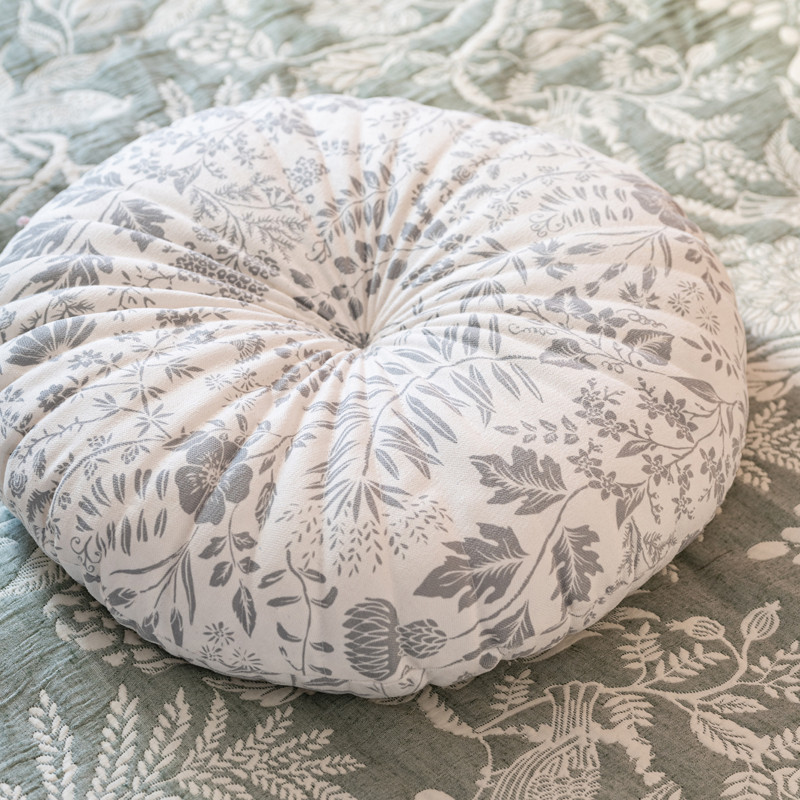 Coussin floral d38cm blanc