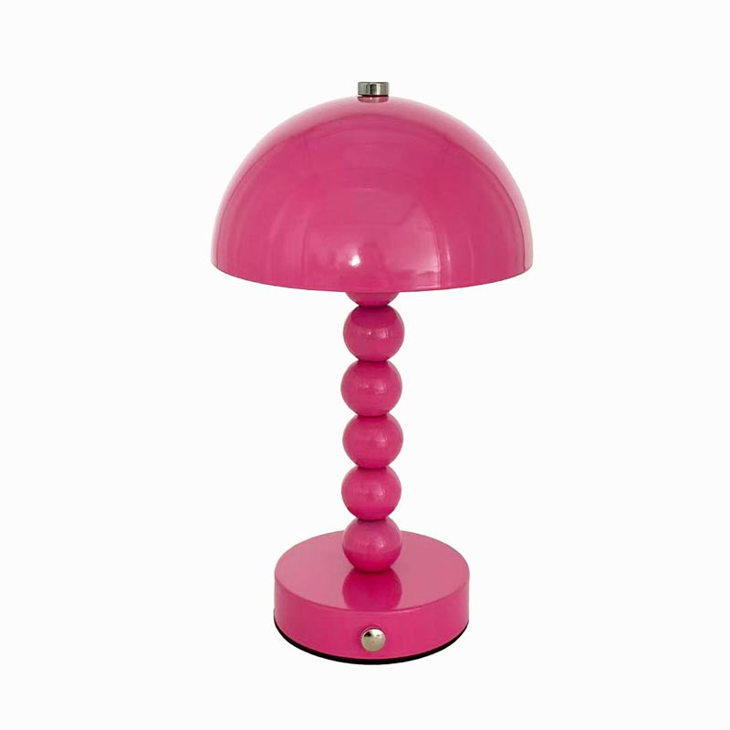 Lampe champignon boule rose