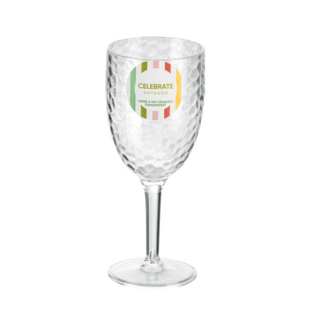Verre a vin craquele transparent