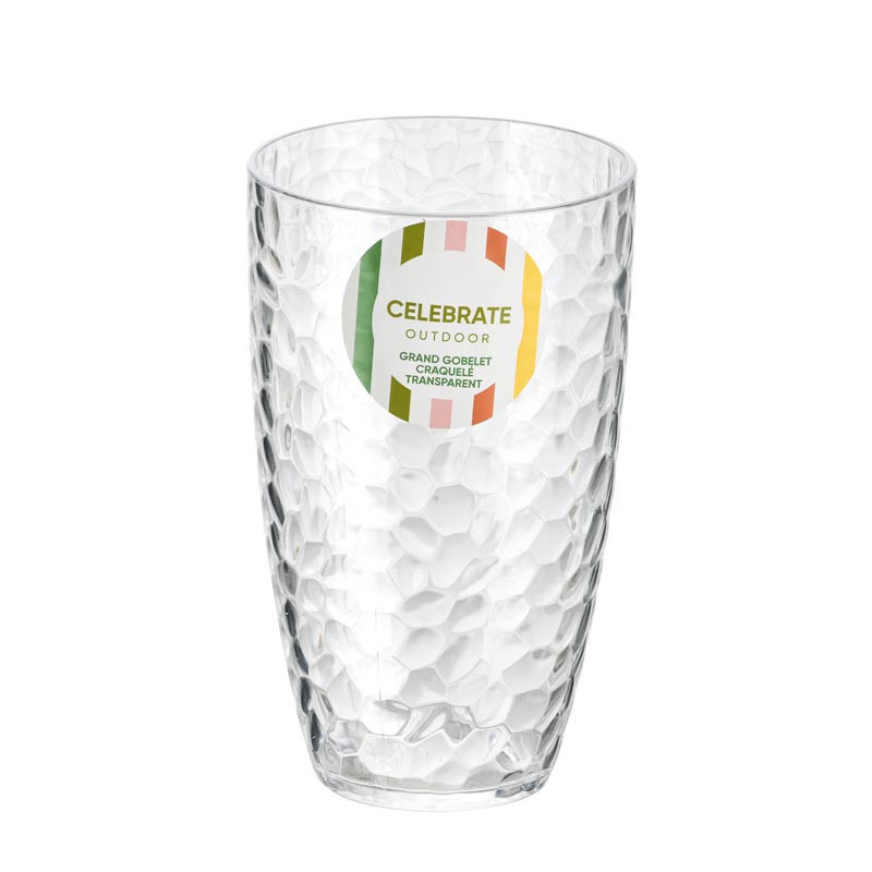 Grand gobelet craquele transpare
