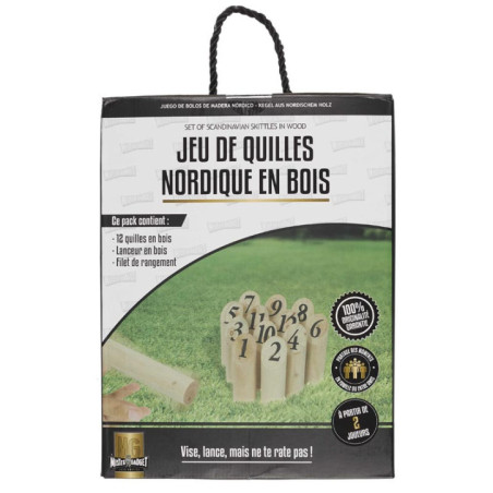 Jeu de quilles en bois nordique