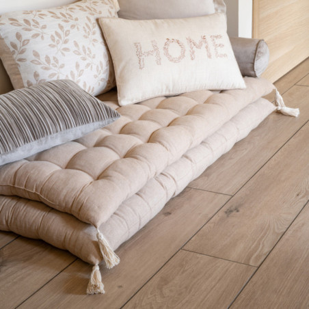 Futon effet lin 60x120cm beige