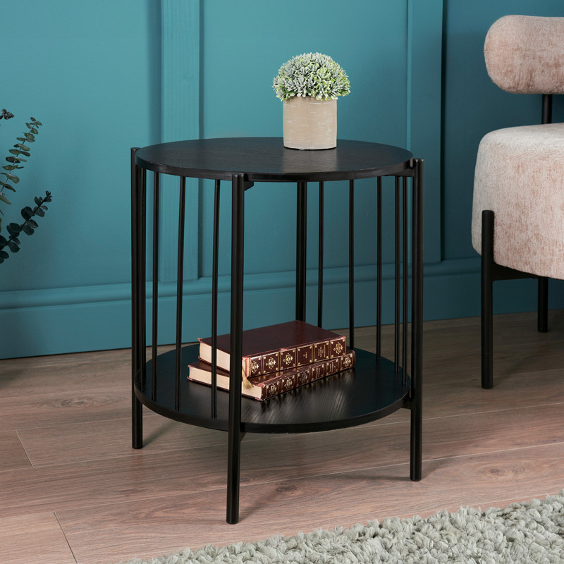 Table noir double niveaux