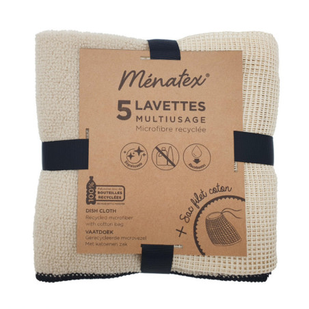 Lavettes microfibres x5 avec sac