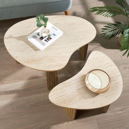 2 tables basses effet manguier