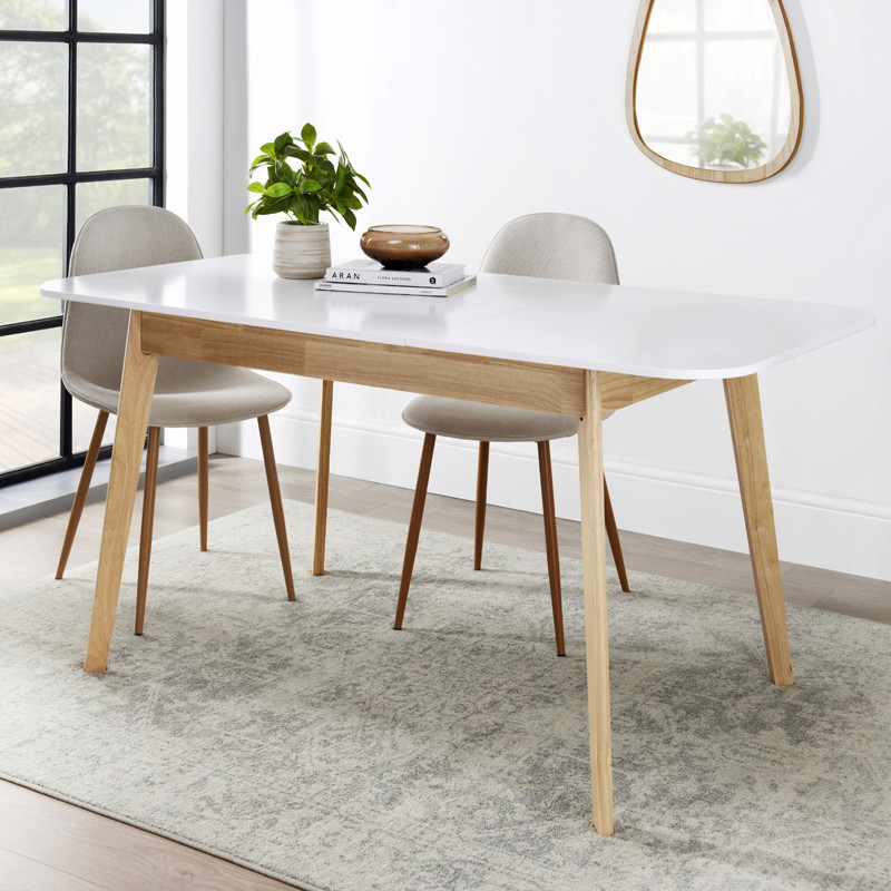 Table extensible 120/160cm blanc