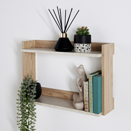 Etageres bois et effet travertin