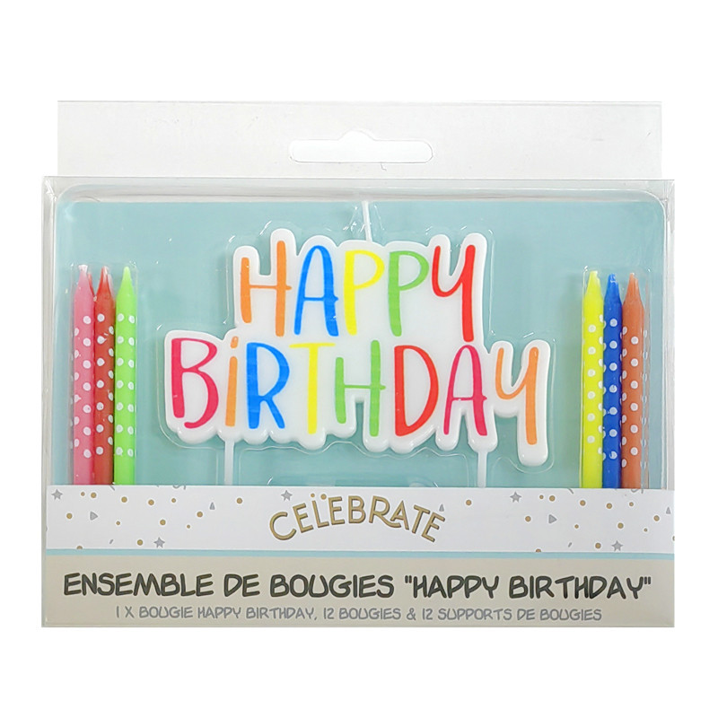 Ensemble de bougies happy birth