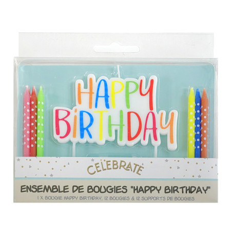 Ensemble de bougies happy birth