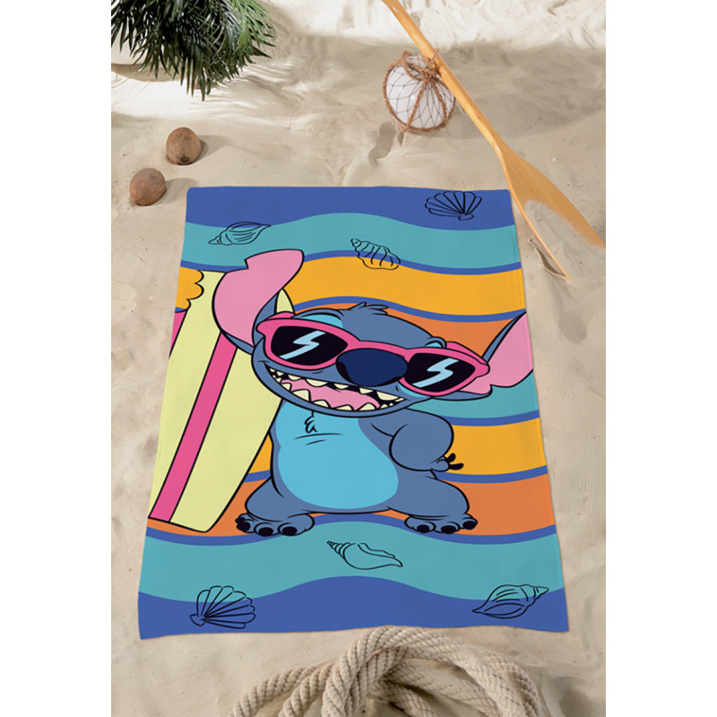Drap De Plage Ou Serviette De Bain Lilo And Stitch 70x140 Cm Coton