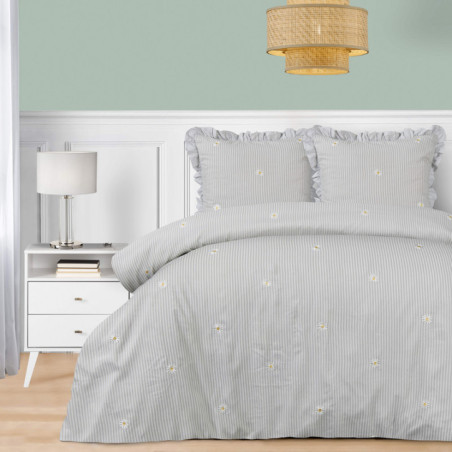 Parure marguerite rayure vert 24