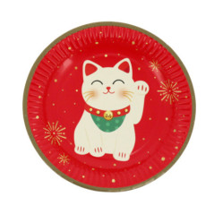 Assiette d23cm x10 carton chat