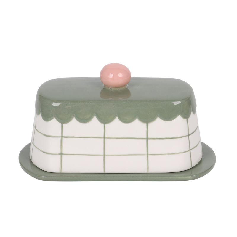 Beurrier vert motif cadrillage