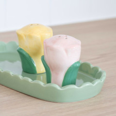 Saliere et poivriere forme fleur