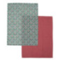 Lot de 2 torchons rayes floral