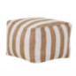Pouf exterieur raye blc/beige