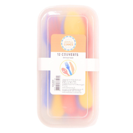 Set de couverts en plastique x12